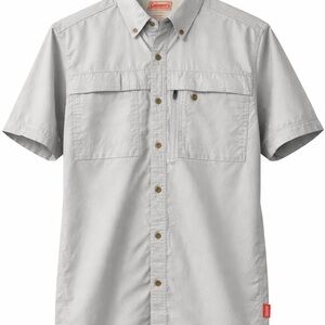 Coleman Light Gray Fishing Button Down Shirt Size L 21x29